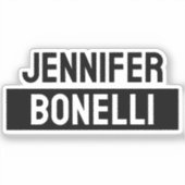 Minimalist Black & White Plain Elegant Modern Name Sticker (Voorkant)
