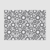 Minimalist Black White Retro Spiral Flower Pattern Tissuepapier (Voorkant)