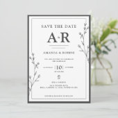 Minimalist Black & White  Save The Date (Staand voorkant)