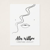 Minimalist Black White Wavy Hair Jewelry Display (Devant)