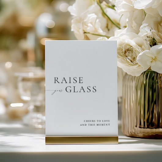 Minimalist Black & White Wedding Bar Sign Kaart