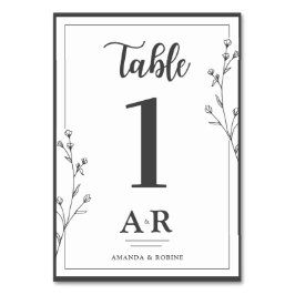Minimalist Black & White Wedding Kaart