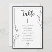 Minimalist Black & White Wedding Seating Plan Card (Achterkant)