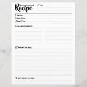 Minimalist Blank Recipe Pages / Paper Sheet Modern (Devant)