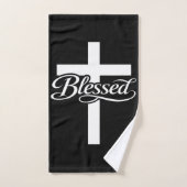Minimalist Blessed Cross Christian Faith Design (Serviette à main)