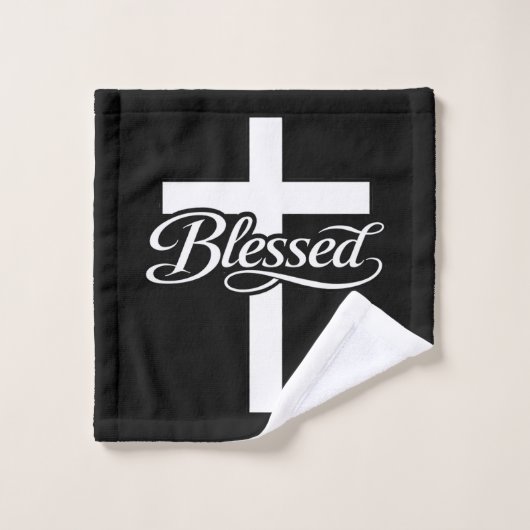 Minimalist Blessed Cross Christian Faith Design (Gant de toilette)