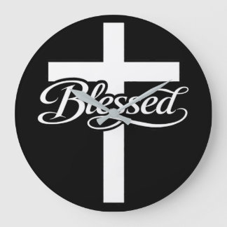 Minimalist Blessed Cross Christian Faith Design Grote Klok