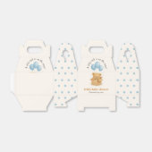 Minimalist Blue Bear Balloon Baby Shower Bedankdoosjes (Uitgevouwen)