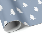 Minimalist Blue Boy Christmas Pine Tree Winter Cadeaupapier (Rol Hoek)