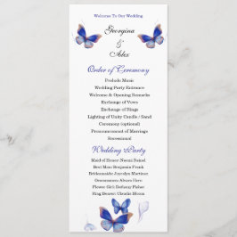 Minimalist Blue Editable Photo Wedding Program Programma