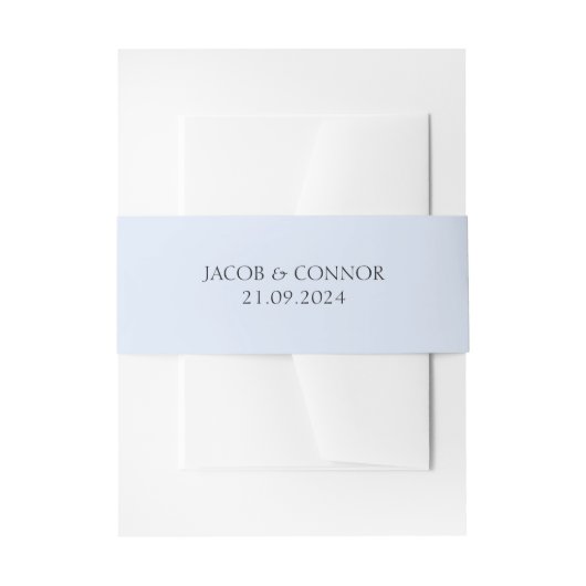 Minimalist Blue Invitation Belly Band Uitnodigingen Wikkel (Voorkant Voorbeeld)