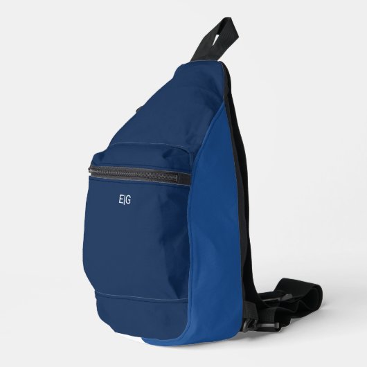Minimalist Blue Monogram Sling Bag (Rechterhoek)