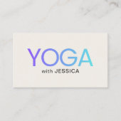 Minimalist Blue Old White Bold Yoga Instructor Visitekaartje (Voorkant)