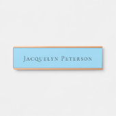 Minimalist Blue Plain Elegant Modern Deurbordje (Voorkant)