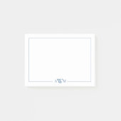 Minimalist Blue Three Letter Monogram Post-it® Notes (Voorkant)