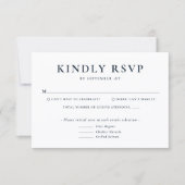Minimalist Blue Wedding RSVP Card (Devant)