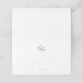 Minimalist Blue Winter Wedding Escort Card (Buitenkant ongevouwen)