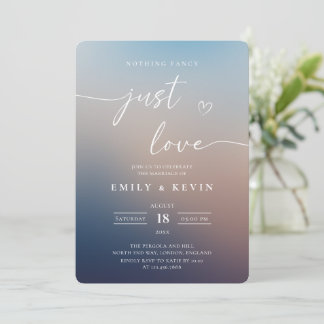 Minimalist Blurred Gradient Script Elegant Wedding Kaart