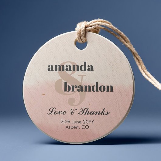 Minimalist Blush & Bloom Bold Script Wedding Bedankjes Labels