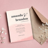 Minimalist Blush & Bloom Bold Script Wedding Kaart