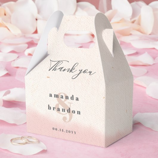 Minimalist Blush Bold Script Wedding Bedankt Bedankdoosjes (Huwelijk)