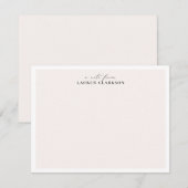 Minimalist Blush Script Note-Kaart Notitiekaartje (Voorkant / Achterkant)