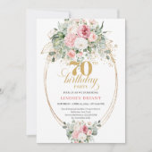 Minimalist Blush Template 70th Birthday Invitation (Devant)