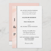 Minimalist Blush Waterverf monogram Kaart (Voorkant / Achterkant)