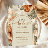Minimalist Boho Burnt Orange Sage Save The Date Kaart