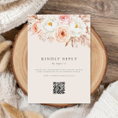 Minimalist Boho Fall Floral Wedding RSVP Kaartje