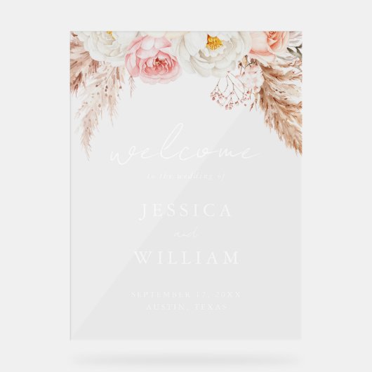 Minimalist Boho Fall Floral Wedding Welcome (Recto)