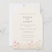 Minimalist Boho Floral Wedding Invitation (Devant)