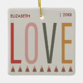 Minimalist Boho gepersonaliseerd met naam Kerstmis Keramisch Ornament (Voorkant)