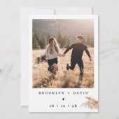 Minimalist Boho Pampas Grass Save the Date Kaart (Achterkant)