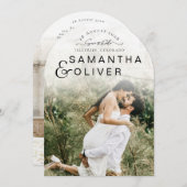 Minimalist Boho Photo Save the Date Kaart (Voorkant / Achterkant)