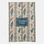 Minimalist Boho Towel Custom Name Pastel Design Theedoek (Verticaal)