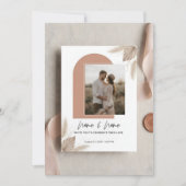 Minimalist boho wedding invitation with photo kaart (Voorkant)