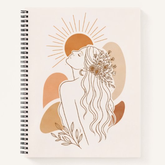 Minimalist Boho Woman Art Notebook Notitieboek (Voorkant)