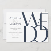 Minimalist Bold Navy White Wedding Invitation (Devant)