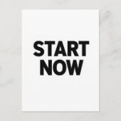 Minimalist bold start now text briefkaart (Voorkant)