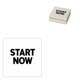 Minimalist bold start now text 	rubberstempel