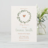Minimalist Botanical Baby Shower Invitation (Debout devant)