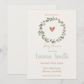 Minimalist Botanical Baby Shower Invitation (Devant / Derrière)