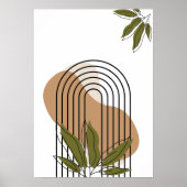 minimalist botanical boho wall art poster (Devant)