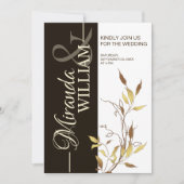 Minimalist Botanical Brown Wedding Invitation (Devant)