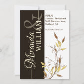 Minimalist Botanical Brown Wedding Invitation Kaart (Achterkant)