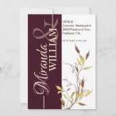 Minimalist Botanical Burgundy Wedding Invitation (Dos)