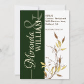 Minimalist Botanical Green Wedding Invitation Kaart (Achterkant)