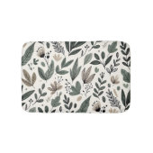 Minimalist Botanical Leaf and Bud Design Badmat (Voorkant)