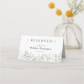 Minimalist Botanical Leafy Wedding Place Card (Achterkant)